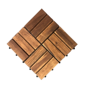 12 SLATS WOODEN DECKING TILES